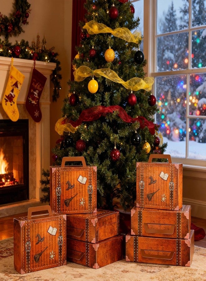 Weekgrat 6 Pcs Magic Theme Party Decorations Paperboard Suitcases Box Table Centerpieces 3 Size Vintage Stackable Trunk for Magical Birthday Party Baby Shower Entrance Photo Booth Supplies - Image 4